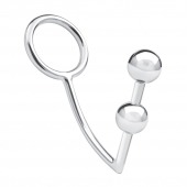 Кольцо на пенис с анальным стимулятором Two Bead Stainless Steel Anal Hook   Cock Ring - BlueLine - в Керчи купить с доставкой