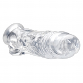 Прозрачная насадка для увеличения члена Realistic Clear Penis Enhancer and Ball Stretcher - 20,3 см. - XR Brands - в Керчи купить с доставкой