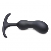 Черный массажер простаты с утяжелителями Premium Silicone Weighted Prostate Plug Medium - 16,3 см. - XR Brands - в Керчи купить с доставкой