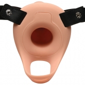 Телесный полый страпон 2  Erection 28X Smooth Vibrating Silicone Penis Sheath - 16 см. - XR Brands - купить с доставкой в Керчи