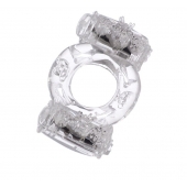 Прозрачное виброкольцо с двумя вибропульками - Toyfa Basic - в Керчи купить с доставкой