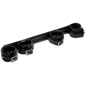 Черная распорка с манжетами для рук и ног Deluxe Rigid Spreader Bar - XR Brands - купить с доставкой в Керчи