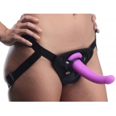 Лиловый поясной страпон Navigator Silicone G-Spot Dildo with Harness - 17,8 см. - XR Brands - купить с доставкой в Керчи