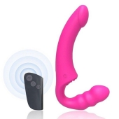Розовый безремневой страпон Straples Strap-On Dildo - Erokay - купить с доставкой в Керчи