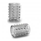Прозрачная насадка с шипами и шишечками STAY HARD COCK SLEEVE 03 CLEAR - Blush Novelties - в Керчи купить с доставкой