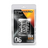 Прозрачная насадка с объёмными чёрточками STAY HARD COCK SLEEVE 06 CLEAR - Blush Novelties - в Керчи купить с доставкой