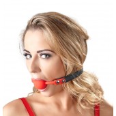 Силиконовый кляп-шар на чёрных ремешках Red Gag silicone - Orion - купить с доставкой в Керчи