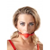 Силиконовый кляп-шар на чёрных ремешках Red Gag silicone - Orion - купить с доставкой в Керчи