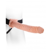 Фаллопротез телесного цвета Hollow Strap-On - 29 см. - Pipedream - купить с доставкой в Керчи