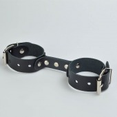 Черные кожаные наручники-фиксатор - Sitabella - купить с доставкой в Керчи