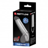 Прозрачная насадка на пенис с ребрышками и подхватом мошонки - Baile - в Керчи купить с доставкой