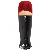 Телесный мастурбатор-вагина в черной колбе с вибрацией Fuck-O-Matic Pro XL - Pipedream - в Керчи купить с доставкой