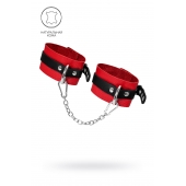 Красно-черные мягкие оковы с одним ремешком и люверсами - Pecado - купить с доставкой в Керчи