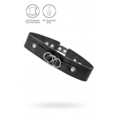 Черный чокер-ошейник со связанными кольцами на подложке - Pecado - купить с доставкой в Керчи