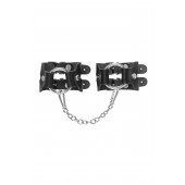 Черные кожаные наручники-браслеты из двух ремешков - Pecado - купить с доставкой в Керчи