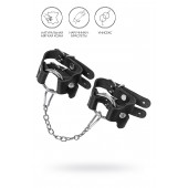 Черные кожаные наручники-браслеты из двух ремешков - Pecado - купить с доставкой в Керчи