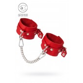 Красные мягкие кожаные оковы с люверсами - Pecado - купить с доставкой в Керчи