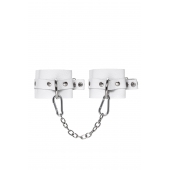 Белые мягкие кожаные оковы с люверсами - Pecado - купить с доставкой в Керчи