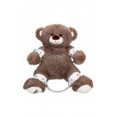 Бондажный набор: бурый мишка с белыми оковами и наручниками - Pecado - купить с доставкой в Керчи