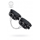 Черные кожаные оковы с двумя ремешками - Pecado - купить с доставкой в Керчи