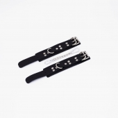 Черные кожаные наручники с регулируемыми ремешками - Crazy Handmade - купить с доставкой в Керчи