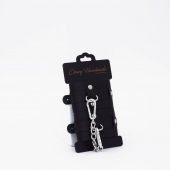 Черные кожаные наручники с хромированной фурнитурой - Crazy Handmade - купить с доставкой в Керчи