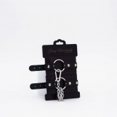 Черно-красные кожаные оковы - Crazy Handmade - купить с доставкой в Керчи