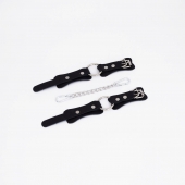 Черные кожаные наручники с кольцом - Crazy Handmade - купить с доставкой в Керчи