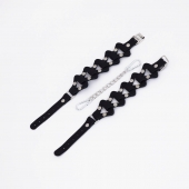 Черные кожаные наручники из звеньев - Crazy Handmade - купить с доставкой в Керчи