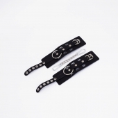 Черные кожаные наручники Sex - Crazy Handmade - купить с доставкой в Керчи