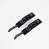 Черные кожаные наручники Sex - Crazy Handmade - купить с доставкой в Керчи