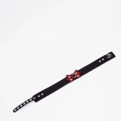 Черный ошейник с красным декором и строчкой - Crazy Handmade - купить с доставкой в Керчи