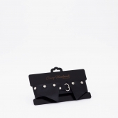 Черный однослойный кожаный ошейник с имитацией воротничка - Crazy Handmade - купить с доставкой в Керчи