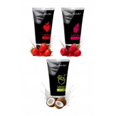 Набор из 3 съедобных лубрикантов JUJU (клубника, малина, кокос) - JuJu - купить с доставкой в Керчи