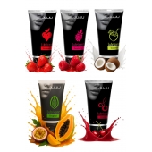 Набор из 5 съедобных лубрикантов JUJU (клубника, малина, тропические фрукты, вишня, кокос) - JuJu - купить с доставкой в Керчи