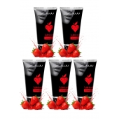 Набор из 5 съедобных лубрикантов JUJU со вкусом клубники - JuJu - купить с доставкой в Керчи