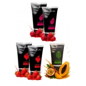 Набор из 5 съедобных лубрикантов JUJU (клубника х 2, малина х 2, тропические фрукты) - JuJu - купить с доставкой в Керчи