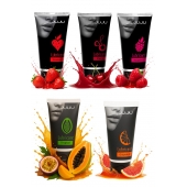 Набор из 5 съедобных лубрикантов JUJU (клубника, малина, тропические фрукты, вишня, грейпфрут) - JuJu - купить с доставкой в Керчи