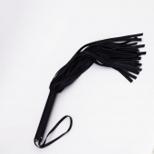 Черный кожаный флоггер - 45 см. - Crazy Handmade - купить с доставкой в Керчи