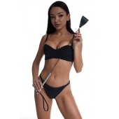 Стек с широким черным кожаным наконечником и металлической ручкой - 67 см. - Crazy Handmade - купить с доставкой в Керчи