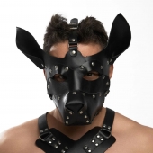 Черная кожаная маска «Собака» - Crazy Handmade - купить с доставкой в Керчи