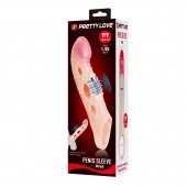 Телесная удлиняющая насадка с рельефом и вибрацией Brad - 21,3 см. - Baile - в Керчи купить с доставкой