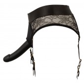 Черный женский страпон Strap-on Set: трусики и насадка - Orion - купить с доставкой в Керчи