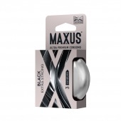 Черные утолщенные презервативы MAXUS Extra Strong с железным кейсом - 3 шт. - Maxus - купить с доставкой в Керчи