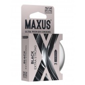 Черные утолщенные презервативы MAXUS Extra Strong с железным кейсом - 3 шт. - Maxus - купить с доставкой в Керчи