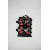 Черно-красные кожаные наручники с бантиками - Crazy Handmade - купить с доставкой в Керчи