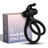 Черное эрекционное виброкольцо с подхватом мошонки Stay Hard - Boys of Toys - в Керчи купить с доставкой