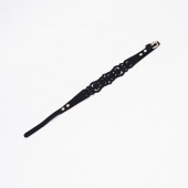 Черный ажурный чокер с золотистой фурнитурой - Crazy Handmade - купить с доставкой в Керчи