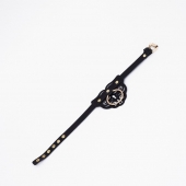 Черный чокер с клепками и золотистой фурнитурой - Crazy Handmade - купить с доставкой в Керчи