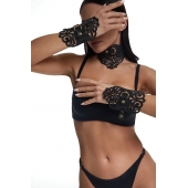 Фигурный набор для БДСМ-игр с узорами и золотистой фурнитурой - Crazy Handmade - купить с доставкой в Керчи